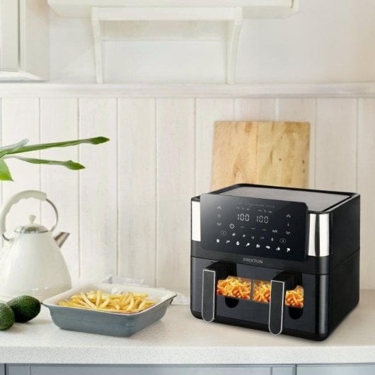 Fritadeira de Ar Prixton Cook Organics Dual 8L 2000W com visor e separador