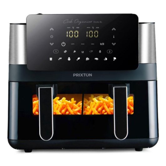 Airfryer Prixton Cook Organics Dual Venster 8L 2000W Automatische Programma's