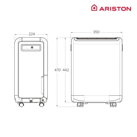 Ariston Deos 12 Deshumidificador 12L/Día Hasta 35m2 Bajo Consumo Blanco