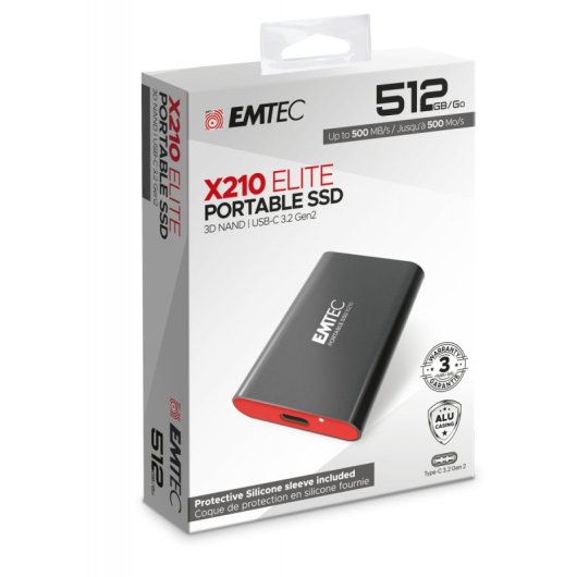 Emtec X210 Elite 512 GB USB Typ-C 3.2 Gen 2 (3.1 Gen 2) Schwarz