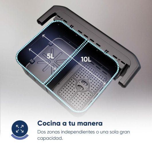 Origial FRYFIT 10L DUAL WIFI Freidora de Aire 10L Dual Wi-Fi 2800W Inox