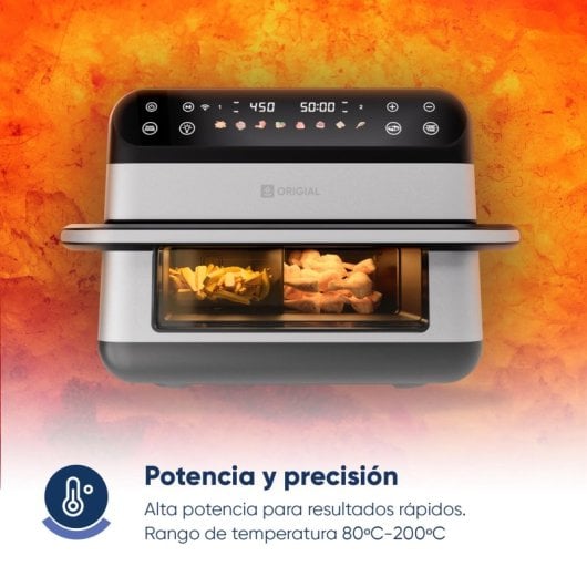 Origial FRYFIT 10L DUAL WIFI Freidora de Aire 10L Dual Wi-Fi 2800W Inox