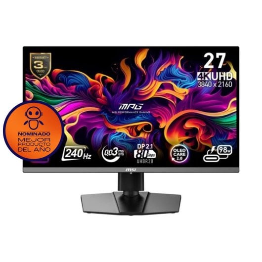 MSI MPG 272URX QD-OLED 26.5" QD-OLED UltraHD 4K 240Hz 0.03ms Altura Ajustable Adaptive Sync USB-C