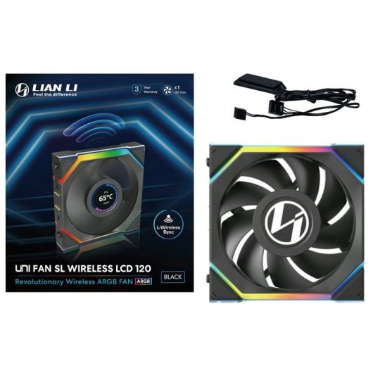 Lian-Li UNI FAN SL WIRELESS LCD 120 ARGB Ventoinha Suplementar com Ecrã 120mm Preta