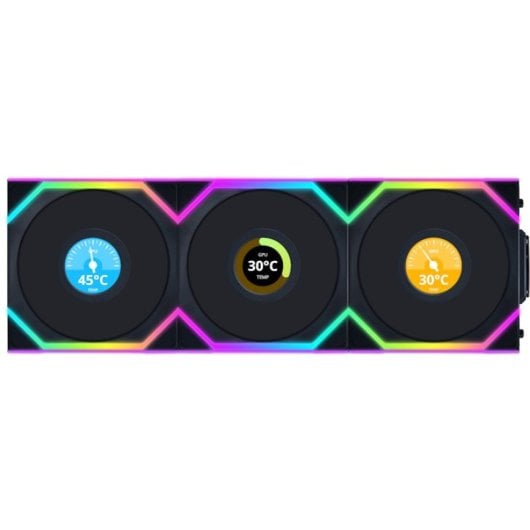 Lian-Li UNI FAN SL WIRELESS LCD 120 ARGB 3x Ventiladores Aspas Invertidas con Pantalla 120mm Negros