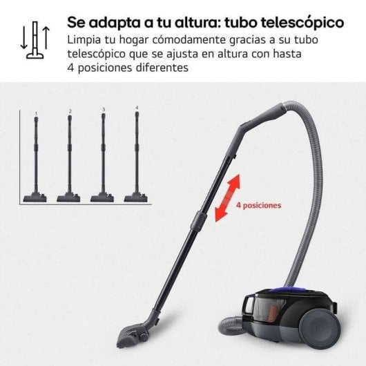 Aspirador sem Saco LG VC5506NHTB 650W Tubo Telescópico Filtro 3 Etapas 1,1L