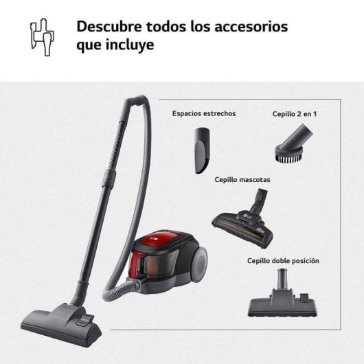 Aspirador sem Saco LG VC5506NHTCR 650W Capacidade 1,1L Animais Escova Multisuperfície