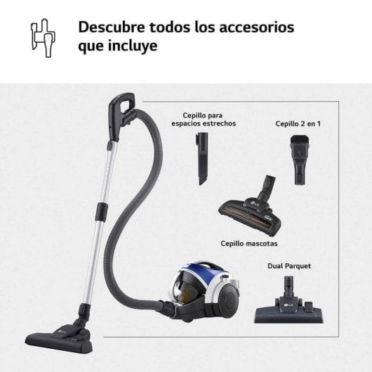 LG Kompressor VK8506NHAC Aspiradora Trineo sin Bolsa 650W Azul