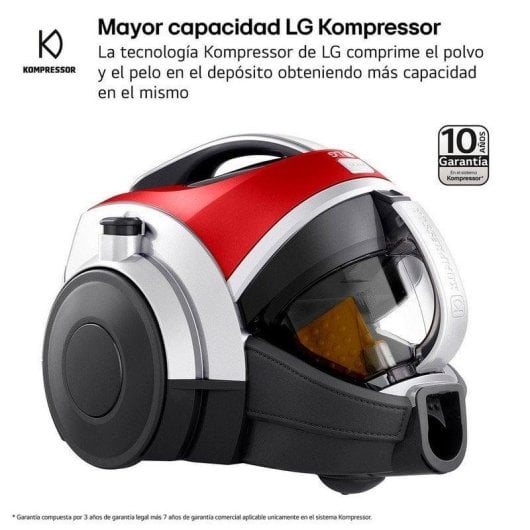 Beutelloser Staubsauger LG VK8506NHAG 650W Kompressor-Technologie 1,2L Aluminium Rot