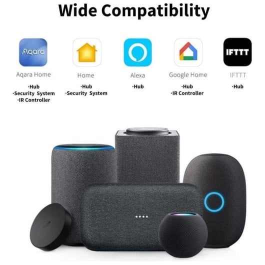 Centrale Domotique Aqara Hub M2 WiFi/Bluetooth/Zigbee avec Contrôle vocal et IR 360°
