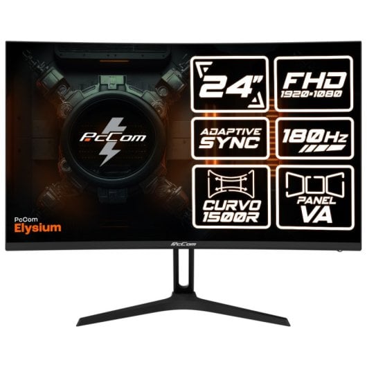 PcCom Elysium Monitor gaming 23.6" VA FHD 180Hz Adaptive Sync Curva