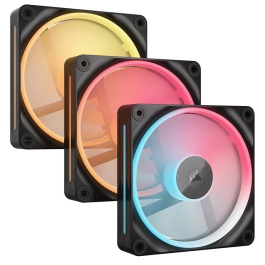 Corsair iCUE LINK LX120-R RGB Dreifach-Lüfterpaket PWM 120 mm, Schwarz
