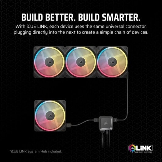 Corsair iCUE LINK LX120-R RGB Dreifach-Lüfterpaket PWM 120 mm, Schwarz