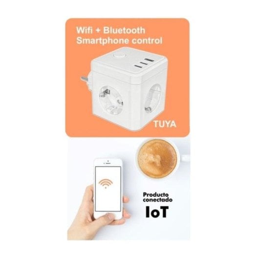 Tomada Inteligente Silver Electronics E-BLOCK Wi-Fi Bluetooth Controle por voz e Estatísticas de consumo
