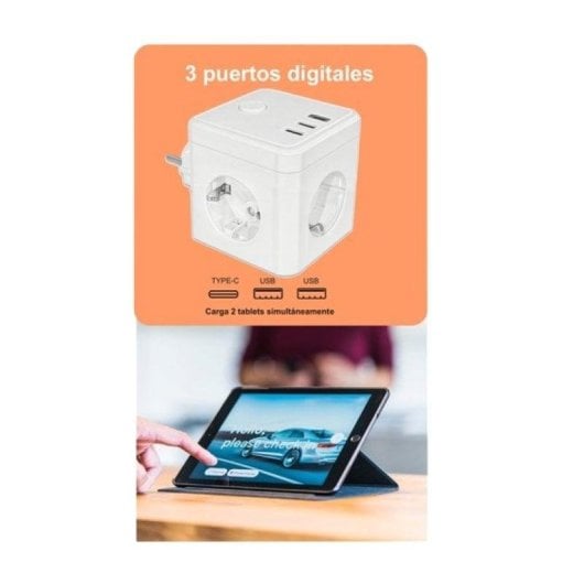 Tomada Inteligente Silver Electronics E-BLOCK Wi-Fi Bluetooth Controle por voz e Estatísticas de consumo