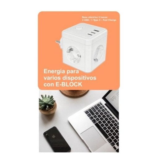 Tomada Inteligente Silver Electronics E-BLOCK Wi-Fi Bluetooth Controle por voz e Estatísticas de consumo