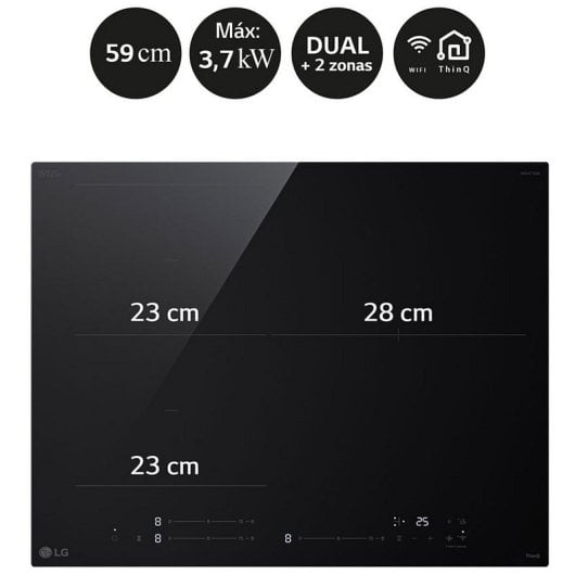 LG CBIZ2432B Flex ThinQ Placa de Indução 3 Zonas 59cm Preta
