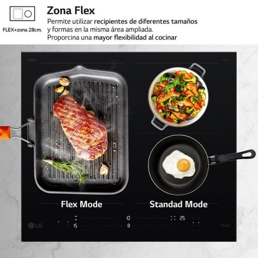 LG CBIZ2432B Flex ThinQ Placa de Indução 3 Zonas 59cm Preta