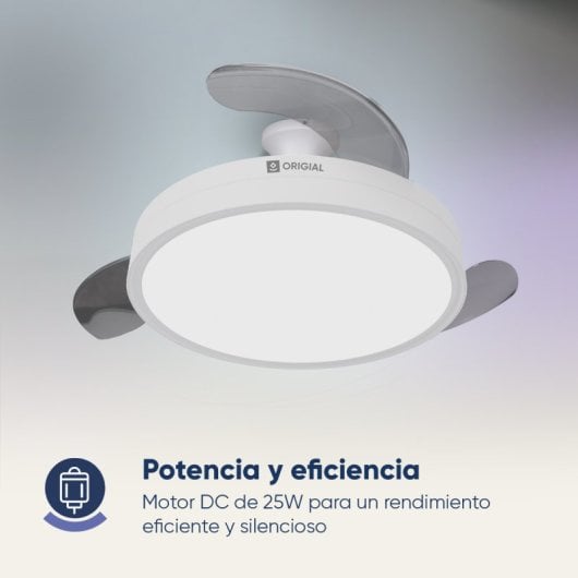 Origial AIRBLISS CEILING RETRACTABLE 25WW Ventilador de Techo con Aspas Retráctiles 25W Blanco
