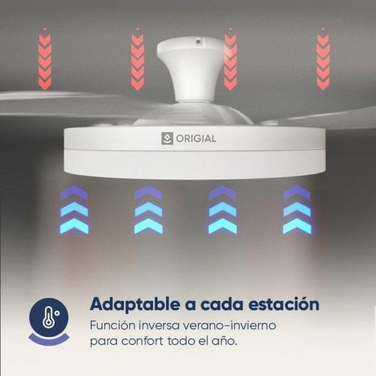 Ventilateur de Plafond avec Lumière Origial AIRBLISS CEILING RETRACTABLE 25W 106cm 6 Vitesses Pales Rétractables Télécommande