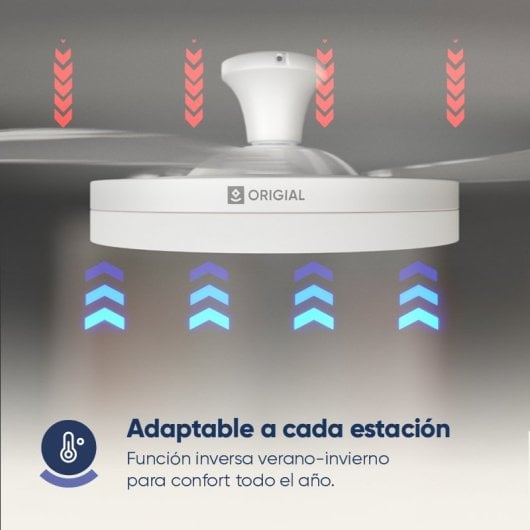 Origial AIRBLISS CEILING RETRACTABLE 25WW Ventilador de Techo con Aspas Retráctiles 25W Blanco