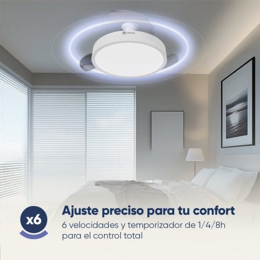 Origial AIRBLISS CEILING RETRACTABLE 25WW Ventilador de Techo con Aspas Retráctiles 25W Blanco