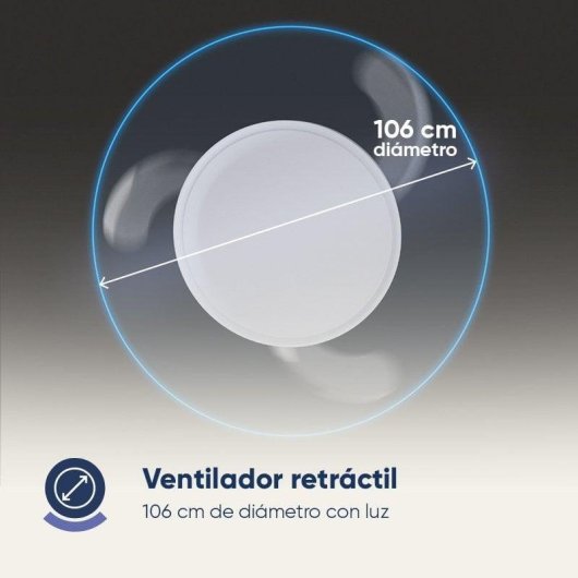 Ventilateur de Plafond avec Lumière Origial AIRBLISS CEILING RETRACTABLE 25W 106cm 6 Vitesses Pales Rétractables Télécommande