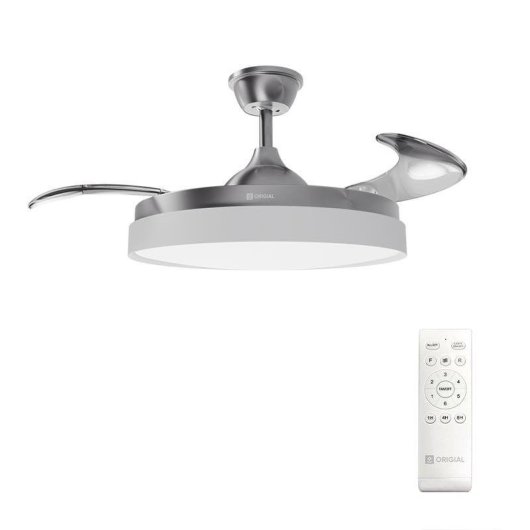 Ventoinha de Teto com Luz Origial AIRBLISS CEILING RETRACTABLE 25WIN 25W 106cm 6 Velocidades Pás Retráteis Comando LED