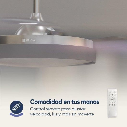 Ventoinha de Teto com Luz Origial AIRBLISS CEILING RETRACTABLE 25WIN 25W 106cm 6 Velocidades Pás Retráteis Comando