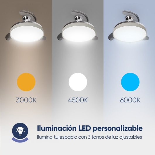 Origial AIRBLISS CEILING RETRACTABLE 25WIN Ventilador de Techo con Aspas Retráctiles 25W Inox