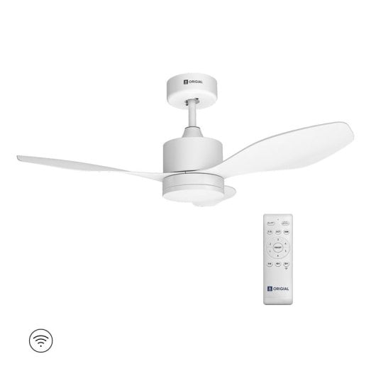 Ventilateur de plafond AIRBLISS CEILING 25WW WIFI d'origine, 106 cm, moteur CC, 25 W, avec éclairage et télécommande, WIFI, blanc