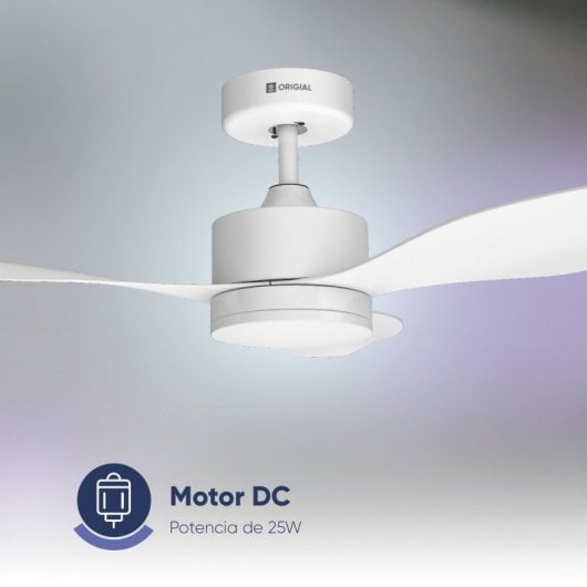 Ventilateur de plafond AIRBLISS CEILING 25WW WIFI d'origine, 106 cm, moteur CC, 25 W, avec éclairage et télécommande, WIFI, blanc
