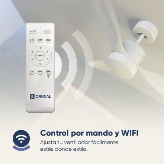 Ventoinha de teto com luz AIRBLISS CEILING 25W 106cm motor DC Wi-Fi com temporizador