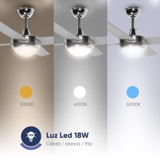 Ventoinha de teto com luz AIRBLISS CEILING 25W 106cm motor DC Wi-Fi com temporizador