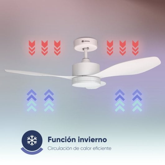 Ventilateur de plafond AIRBLISS CEILING 25WW WIFI d'origine, 106 cm, moteur CC, 25 W, avec éclairage et télécommande, WIFI, blanc