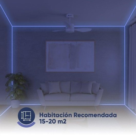 Ventoinha de teto com luz AIRBLISS CEILING 25W 106cm motor DC Wi-Fi com temporizador