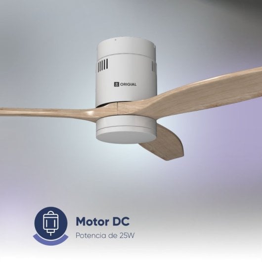 Ventilateur de plafond original AIRBLISS CEILING 25WWOOD WIFI, 132 cm, moteur CC, 25 W avec lumière et télécommande, WIFI, bois