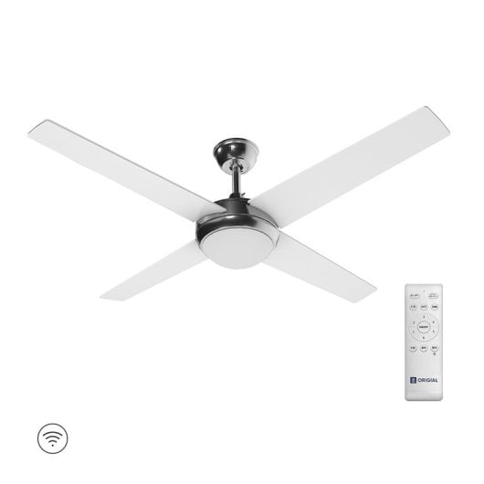 Ventilateur de plafond original AIRBLISS CEILING 25WIN WIFI, 106 cm, moteur CC, 25 W, avec éclairage et télécommande, WIFI, acier inoxydable