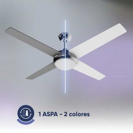 Ventilateur de plafond original AIRBLISS CEILING 25WIN WIFI, 106 cm, moteur CC, 25 W, avec éclairage et télécommande, WIFI, acier inoxydable