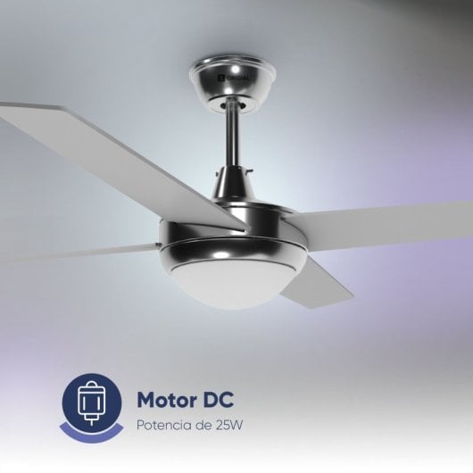 Ventilateur de plafond original AIRBLISS CEILING 25WIN WIFI, 106 cm, moteur CC, 25 W, avec éclairage et télécommande, WIFI, acier inoxydable