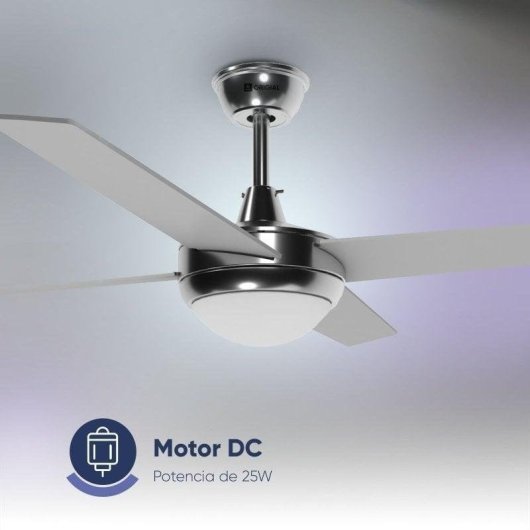 Ventoinha de Teto com Luz Origial AIRBLISS CEILING 25WIN WIFI 25W 106cm Motor DC Wi-Fi Pás Retráteis
