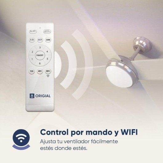 Ventilatore da Soffitto con Luce Origial AIRBLISS CEILING 25WIN WIFI 25W 106cm Motore DC WiFi Pale Retrattili