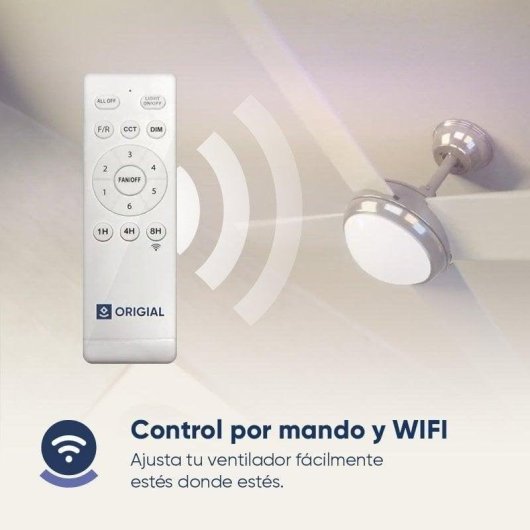 Ventoinha de Teto com Luz Origial AIRBLISS CEILING 25WIN WIFI 25W 106cm Motor DC Wi-Fi Pás Retráteis