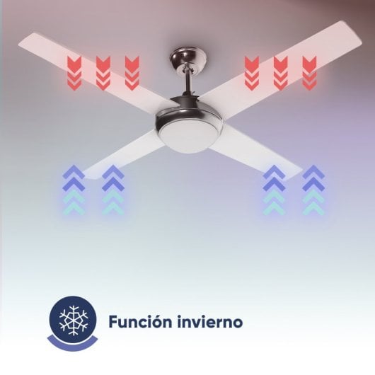 Ventilateur de plafond original AIRBLISS CEILING 25WIN WIFI, 106 cm, moteur CC, 25 W, avec éclairage et télécommande, WIFI, acier inoxydable