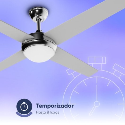 Ventilateur de plafond original AIRBLISS CEILING 25WIN WIFI, 106 cm, moteur CC, 25 W, avec éclairage et télécommande, WIFI, acier inoxydable