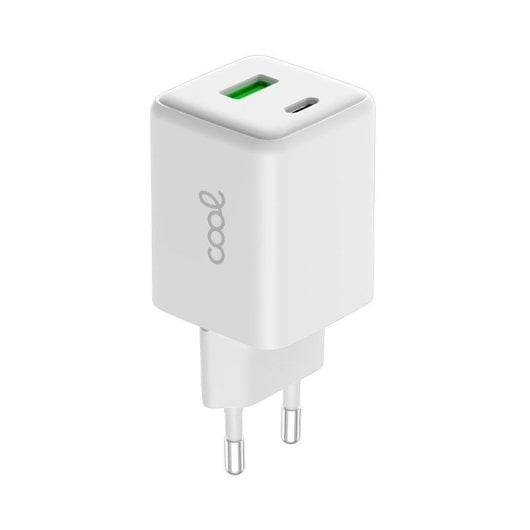 Cool Cargador Red Universal Ultra Fast Dual PD USB-C + USB 45W GaN Blanco