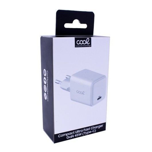 Caricabatterie universale ultra veloce PD USB-C 45W GaN bianco