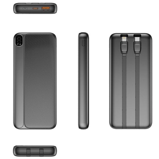 Cool Grip Universal Externer Akku Powerbank 10.000 mAh USB-C / Lightning Schwarz