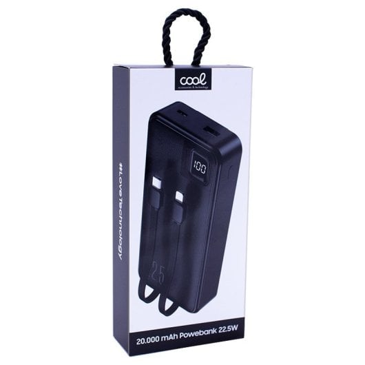 Cool Bateria Externa Universal Power Bank 22.5W 20.000 mAh USB-C / Lightning Negra