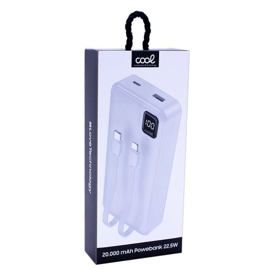 Cool Batería Externa Universal Power Bank 22.5W 20.000 mAh USB-C / Lightning Blanca